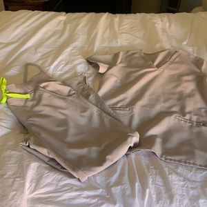 Figs gently worn scrub set in light tan color